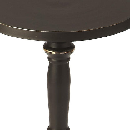 22" Black Aluminum Round Drink Size Pedestal End Table HomeRoots