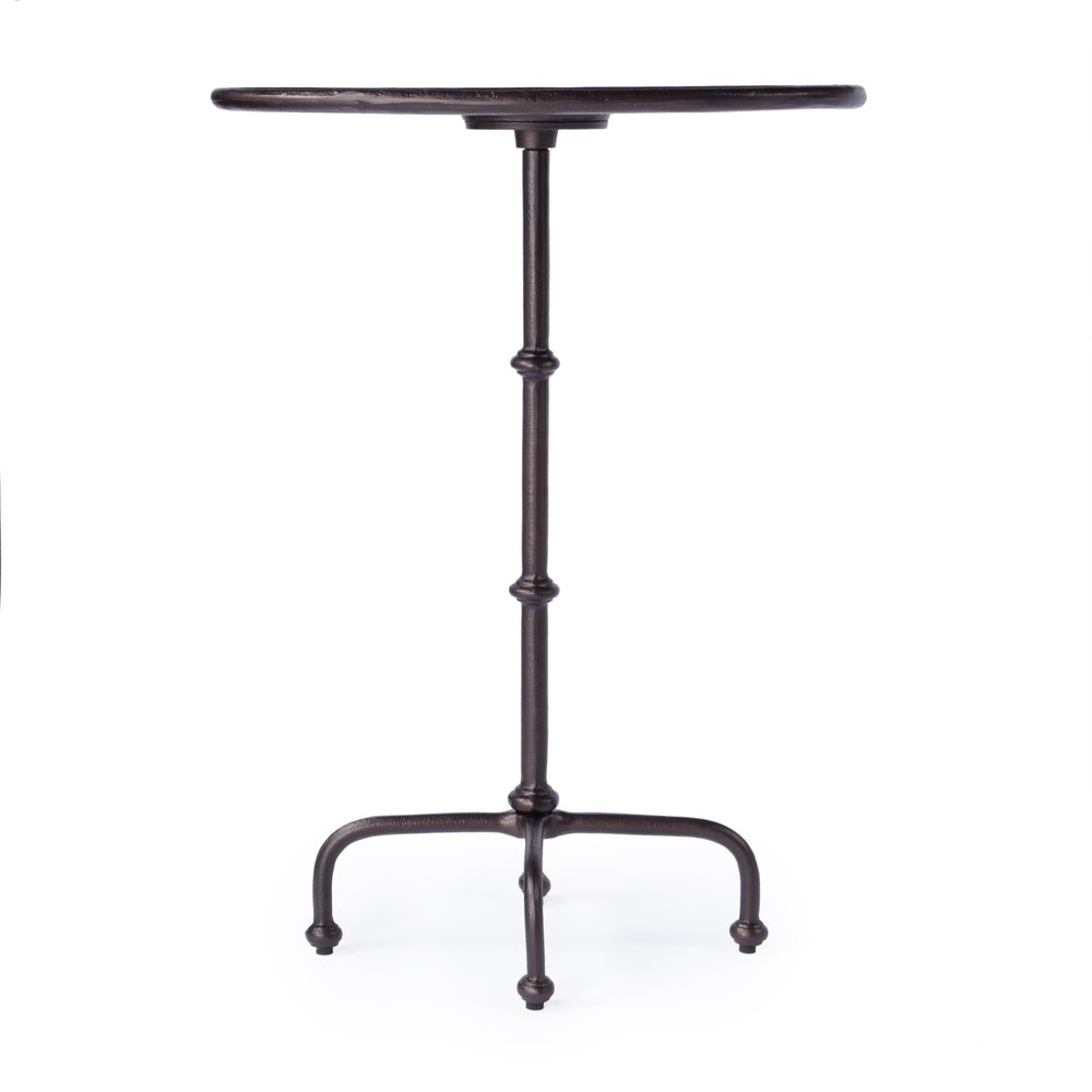 20" Black Aluminum Oval Outdoor Pedestal Side Table HomeRoots