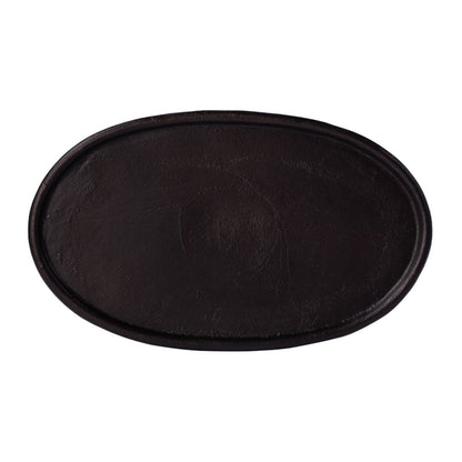 20" Black Aluminum Oval Outdoor Pedestal Side Table HomeRoots