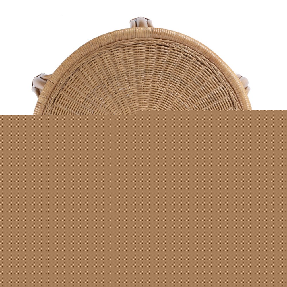 24" Natural Rattan Round Drum End Table HomeRoots