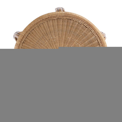 24" Natural Rattan Round Drum End Table HomeRoots