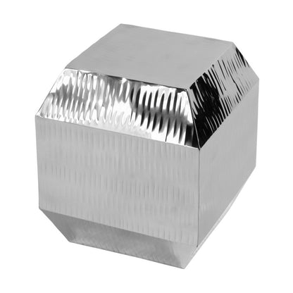 20" Silver Stainless Steel Square Block End Table HomeRoots
