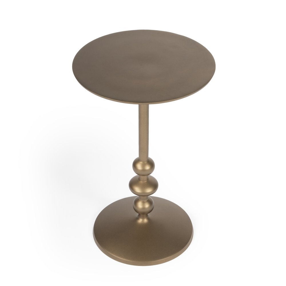 19" Bronze Aluminum Round Drink Size Pedestal End Table HomeRoots
