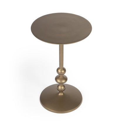 19" Bronze Aluminum Round Drink Size Pedestal End Table HomeRoots