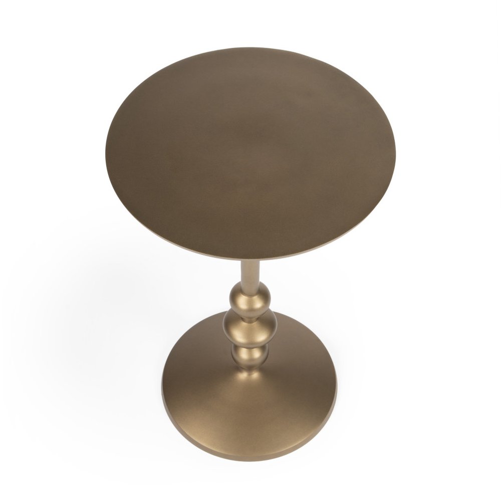 19" Bronze Aluminum Round Drink Size Pedestal End Table HomeRoots