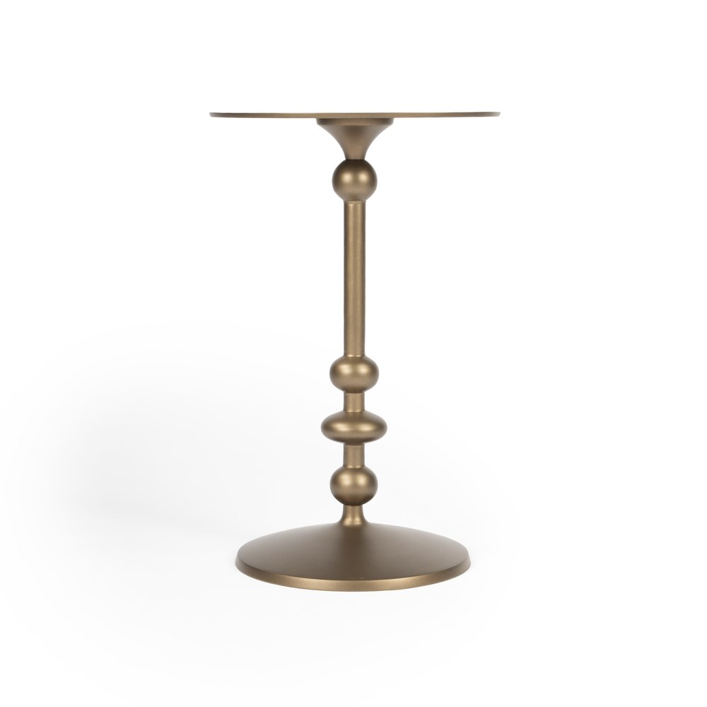 19" Bronze Aluminum Round Drink Size Pedestal End Table HomeRoots