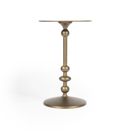 19" Bronze Aluminum Round Drink Size Pedestal End Table HomeRoots