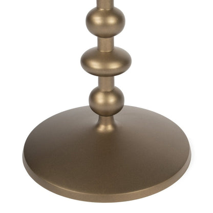 19" Bronze Aluminum Round Drink Size Pedestal End Table HomeRoots
