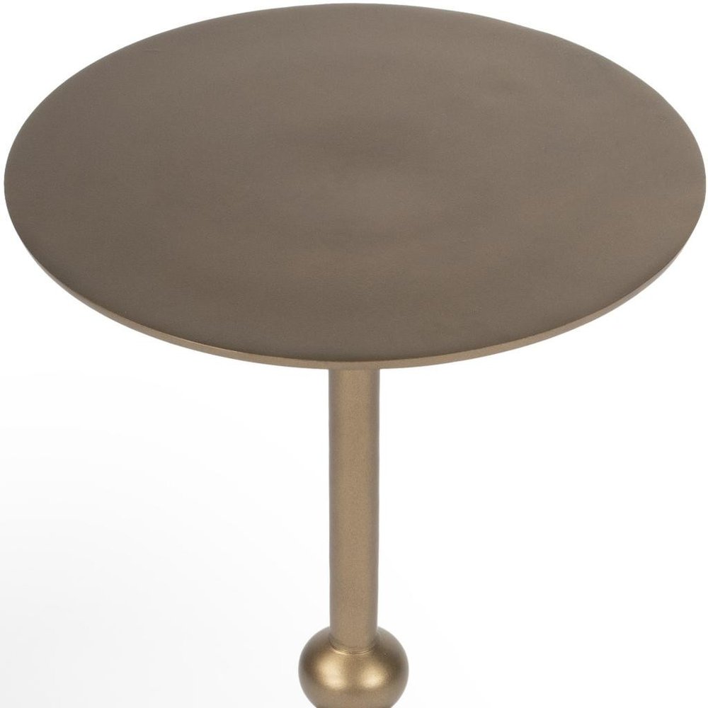19" Bronze Aluminum Round Drink Size Pedestal End Table HomeRoots