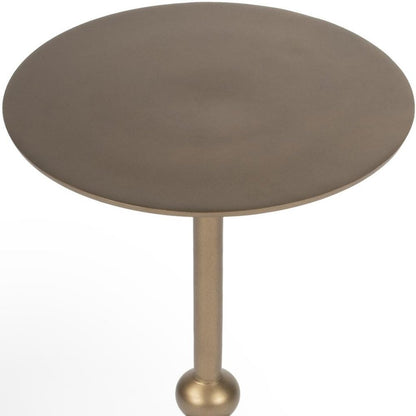 19" Bronze Aluminum Round Drink Size Pedestal End Table HomeRoots