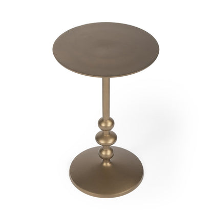 19" Bronze Aluminum Round Drink Size Pedestal End Table HomeRoots