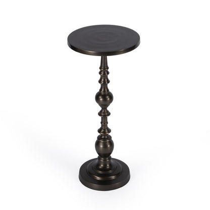 23" Bronze Metal Round Pedestal End Table HomeRoots