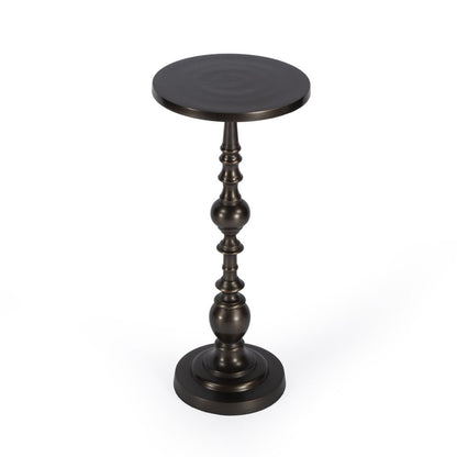 23" Bronze Metal Round Pedestal End Table HomeRoots