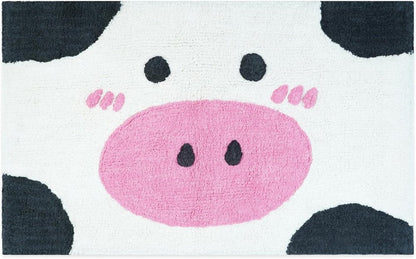 32" White Black And Pink Cotton Cow Youthful Bath Rug HomeRoots