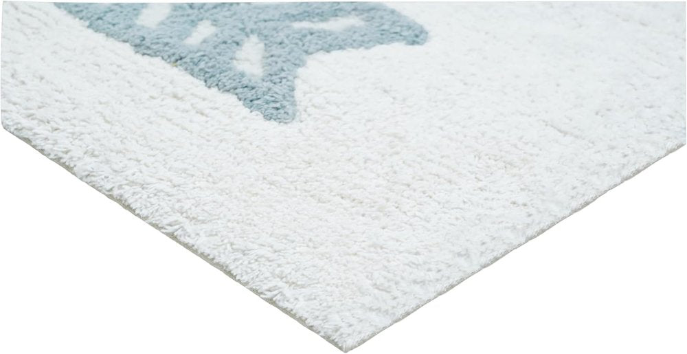 32" White Purple And Green Cotton Be Happy Youthful Bath Rug HomeRoots
