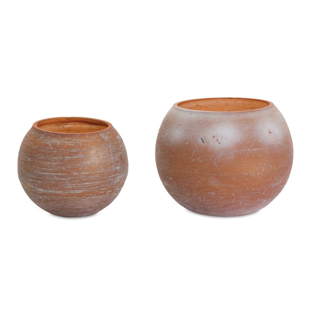 Set of Two Pink And Brown Distressed Abstract Glass Tabletop Votive Candle Holders HomeRoots