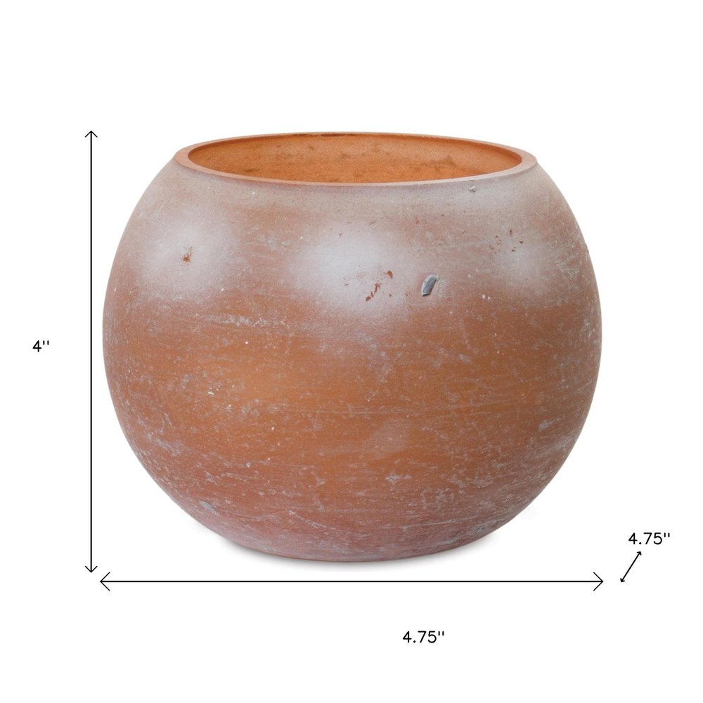 Set of Two Pink And Brown Distressed Abstract Glass Tabletop Votive Candle Holders HomeRoots