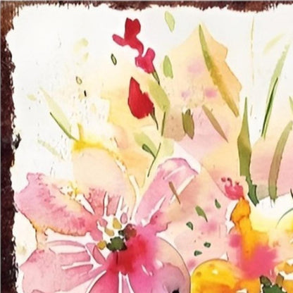 10" Pink Purple White And Yellow Solid Wood Wildflowers Garden Stake HomeRoots