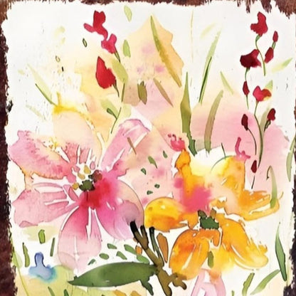 10" Pink Purple White And Yellow Solid Wood Wildflowers Garden Stake HomeRoots