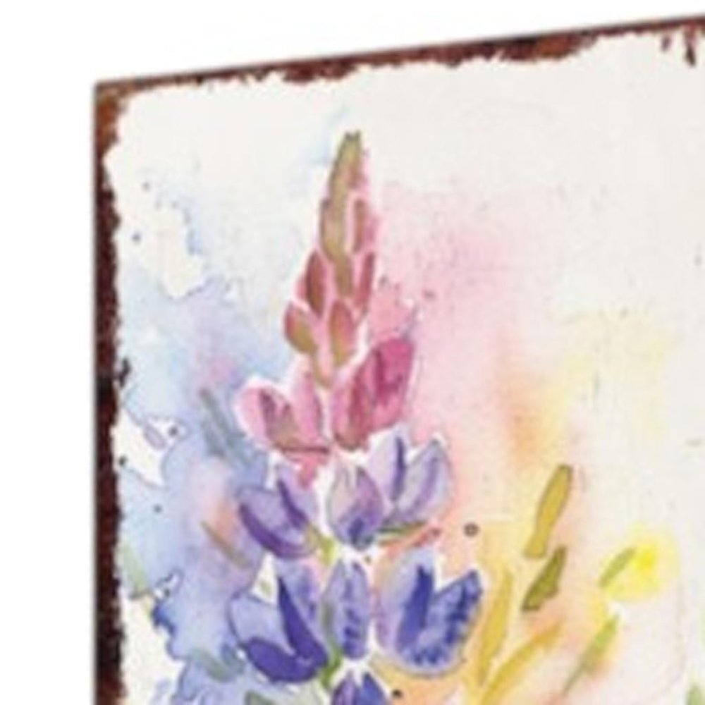 10" Blue Green Pink And White Solid Wood Floral Bouquet Garden Stake HomeRoots