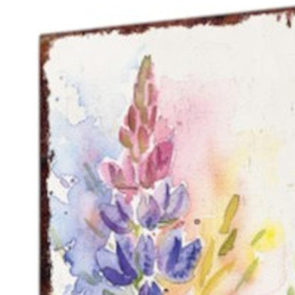 10" Blue Green Pink And White Solid Wood Floral Bouquet Garden Stake HomeRoots