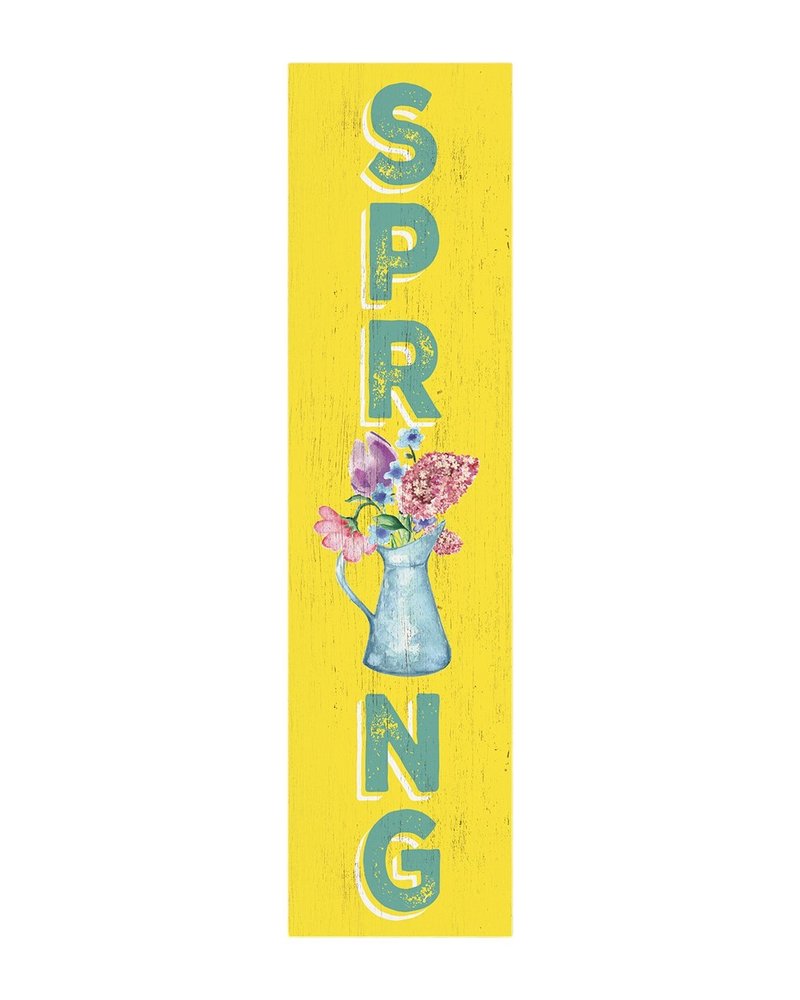 36" Yellow Solid Wood Spring Porch Sign HomeRoots