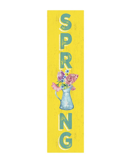 36" Yellow Solid Wood Spring Porch Sign HomeRoots