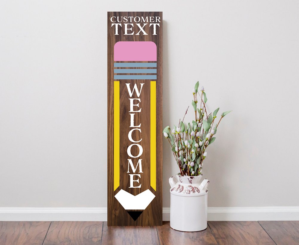 36" Brown Solid Wood Welcome Porch Sign HomeRoots
