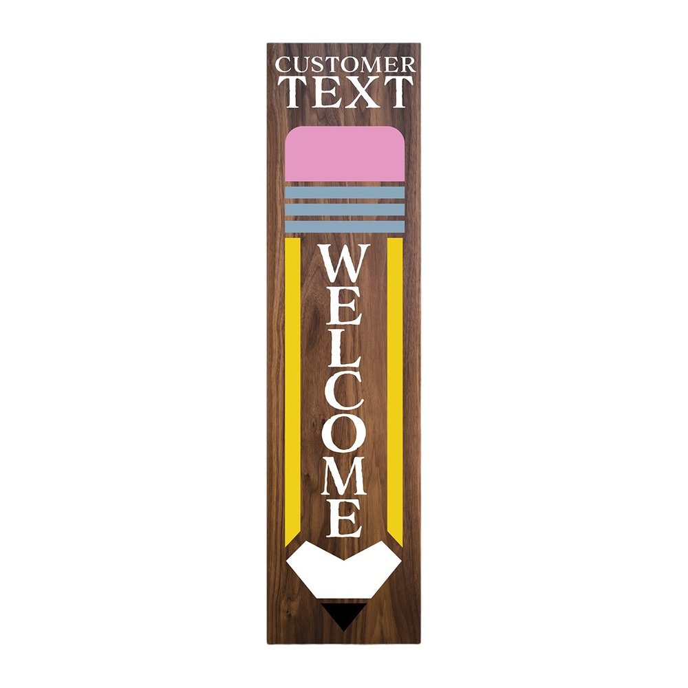 36" Brown Solid Wood Welcome Porch Sign HomeRoots