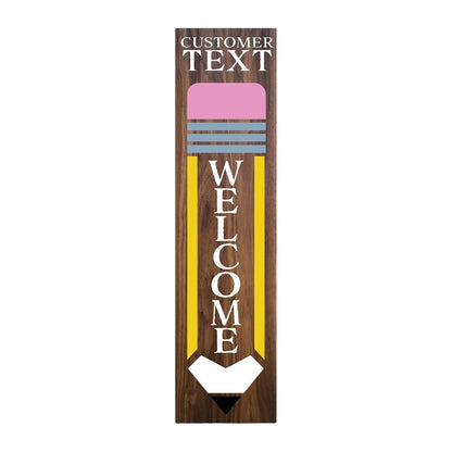 36" Brown Solid Wood Welcome Porch Sign HomeRoots