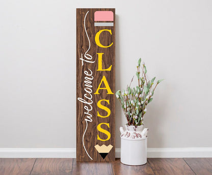 36" Brown Solid Wood Welcome To Class Porch Sign HomeRoots
