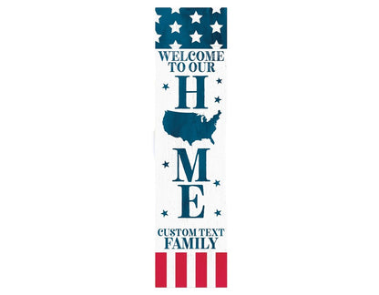 9" Red White And Blue Solid Wood Porch Sign HomeRoots