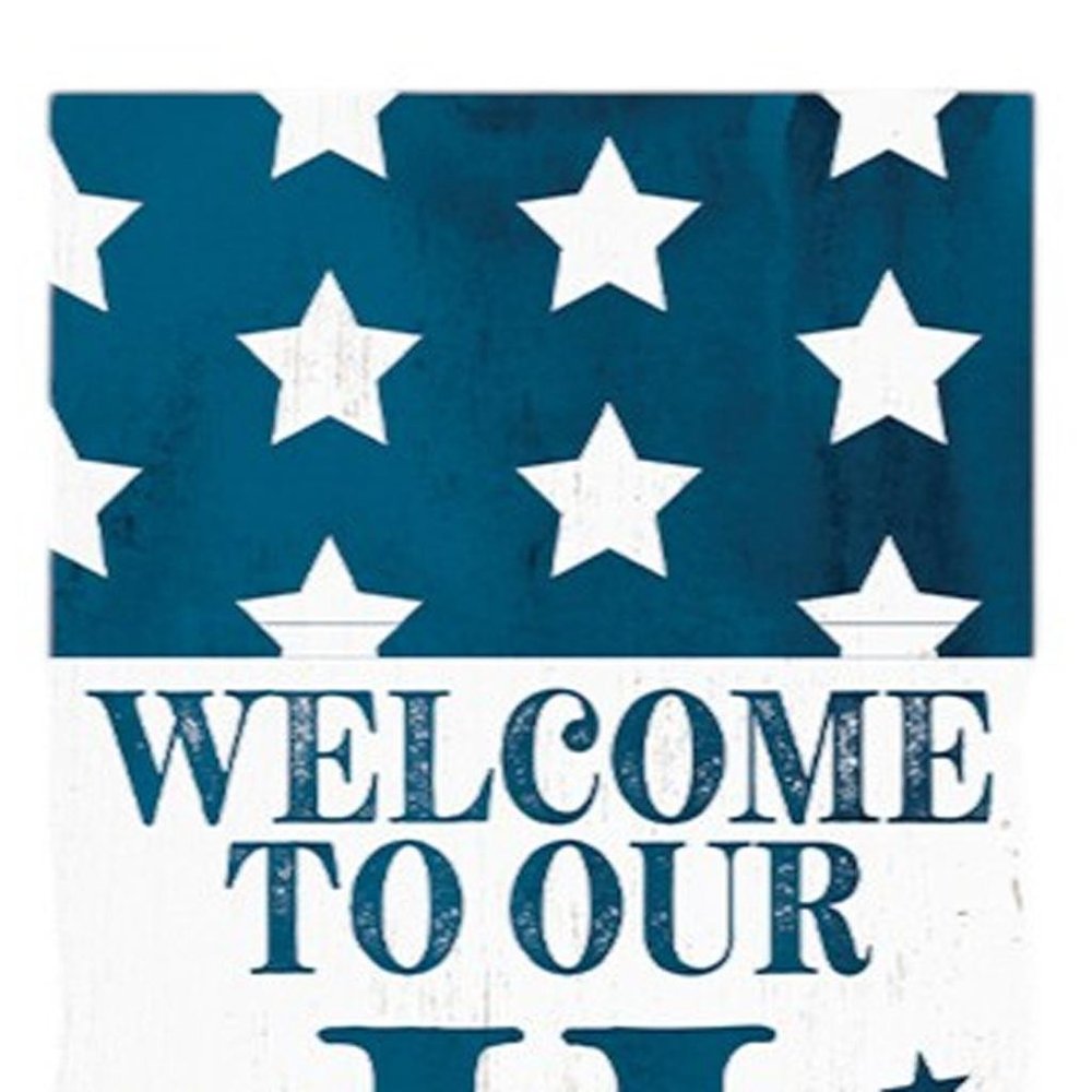 9" Red White And Blue Solid Wood Porch Sign HomeRoots