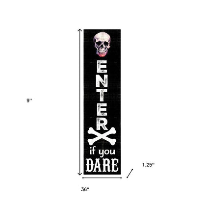 9" Black And White Solid Wood Porch Sign HomeRoots