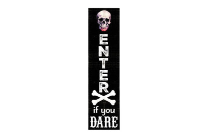 9" Black And White Solid Wood Porch Sign HomeRoots