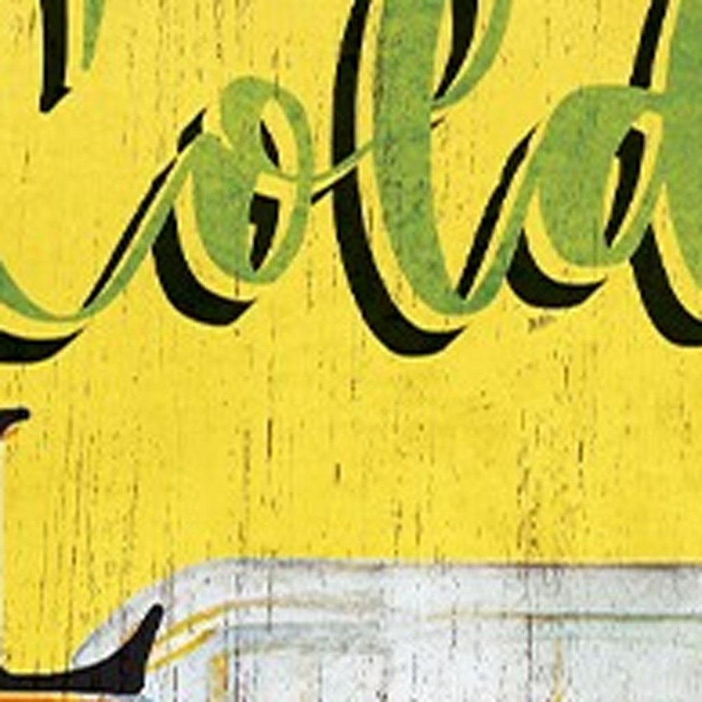 36" Yellow Solid Wood Porch Sign HomeRoots