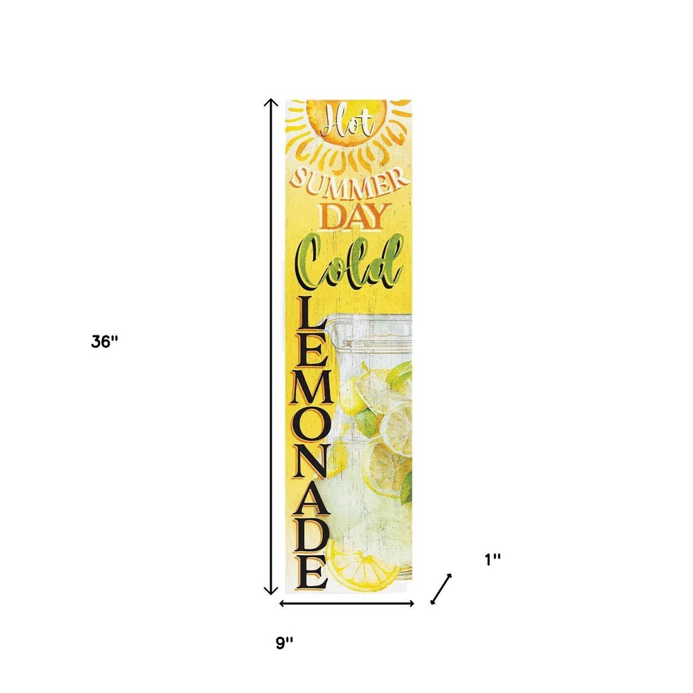 36" Yellow Solid Wood Porch Sign HomeRoots