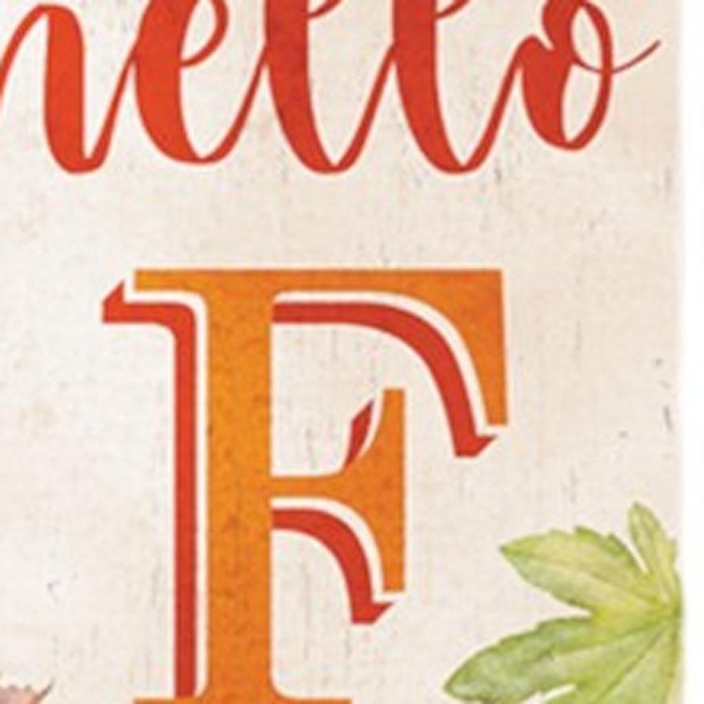 36" Orange Solid Wood Hello Fall Porch Sign HomeRoots