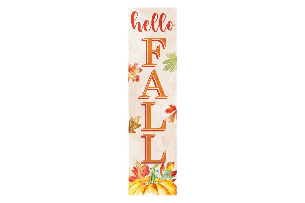 36" Orange Solid Wood Hello Fall Porch Sign HomeRoots