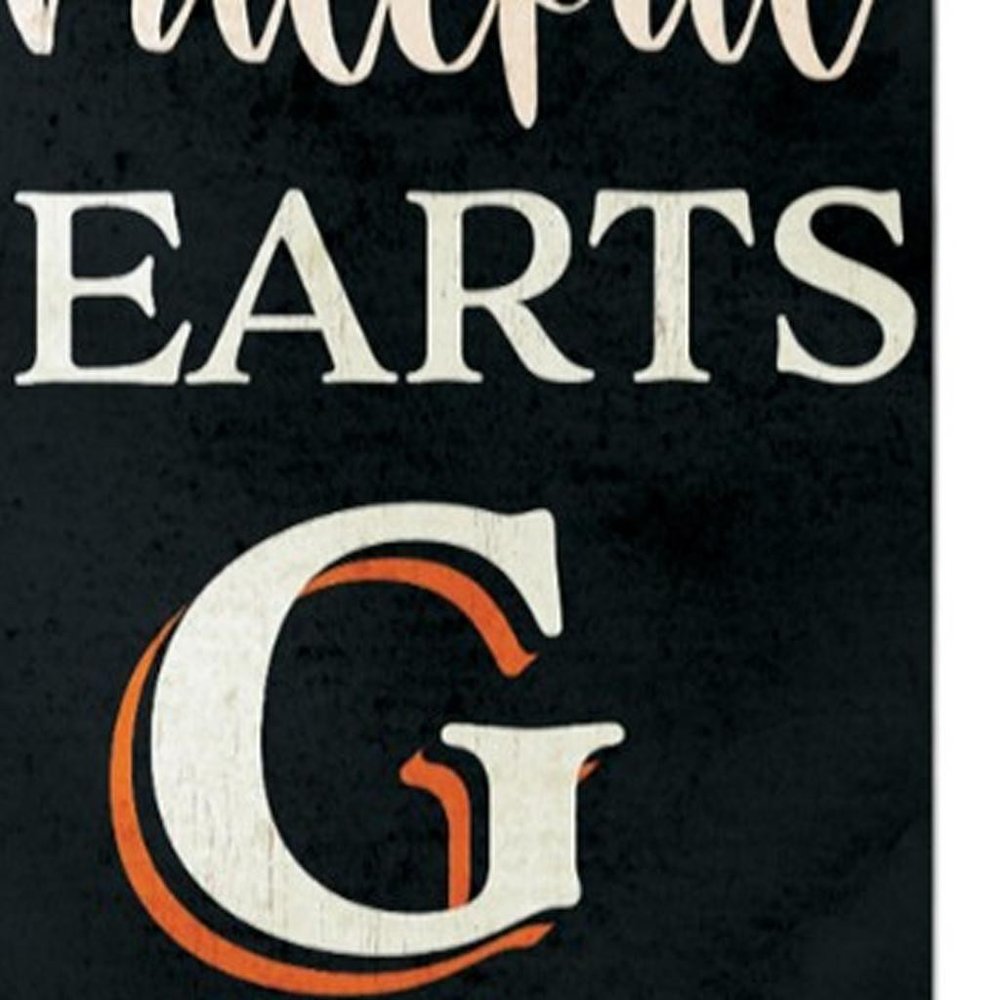 36" Black And Orange Solid Wood Porch Sign HomeRoots