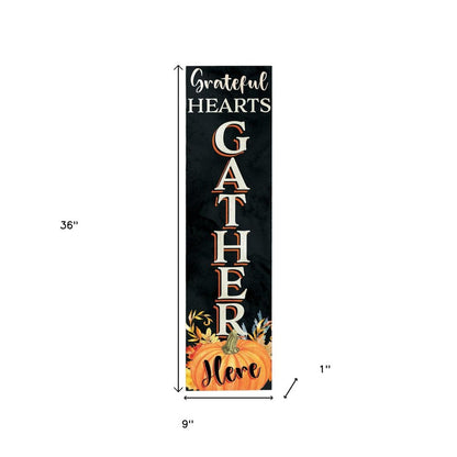36" Black And Orange Solid Wood Porch Sign HomeRoots
