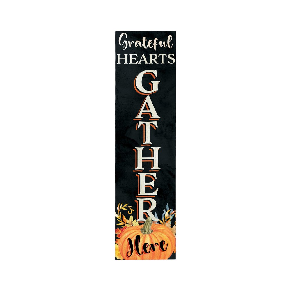 36" Black And Orange Solid Wood Porch Sign HomeRoots