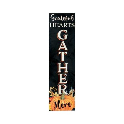 36" Black And Orange Solid Wood Porch Sign HomeRoots