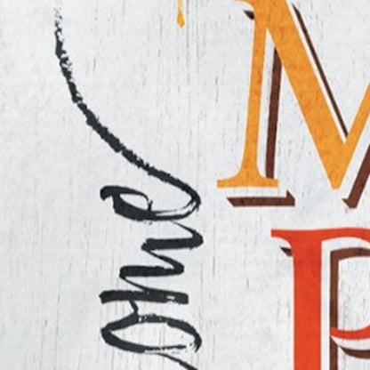 36" White And Orange Solid Wood Porch Sign HomeRoots