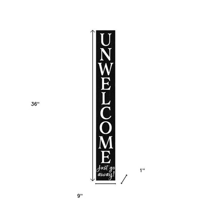 36" Black And White Solid Wood Porch Sign HomeRoots