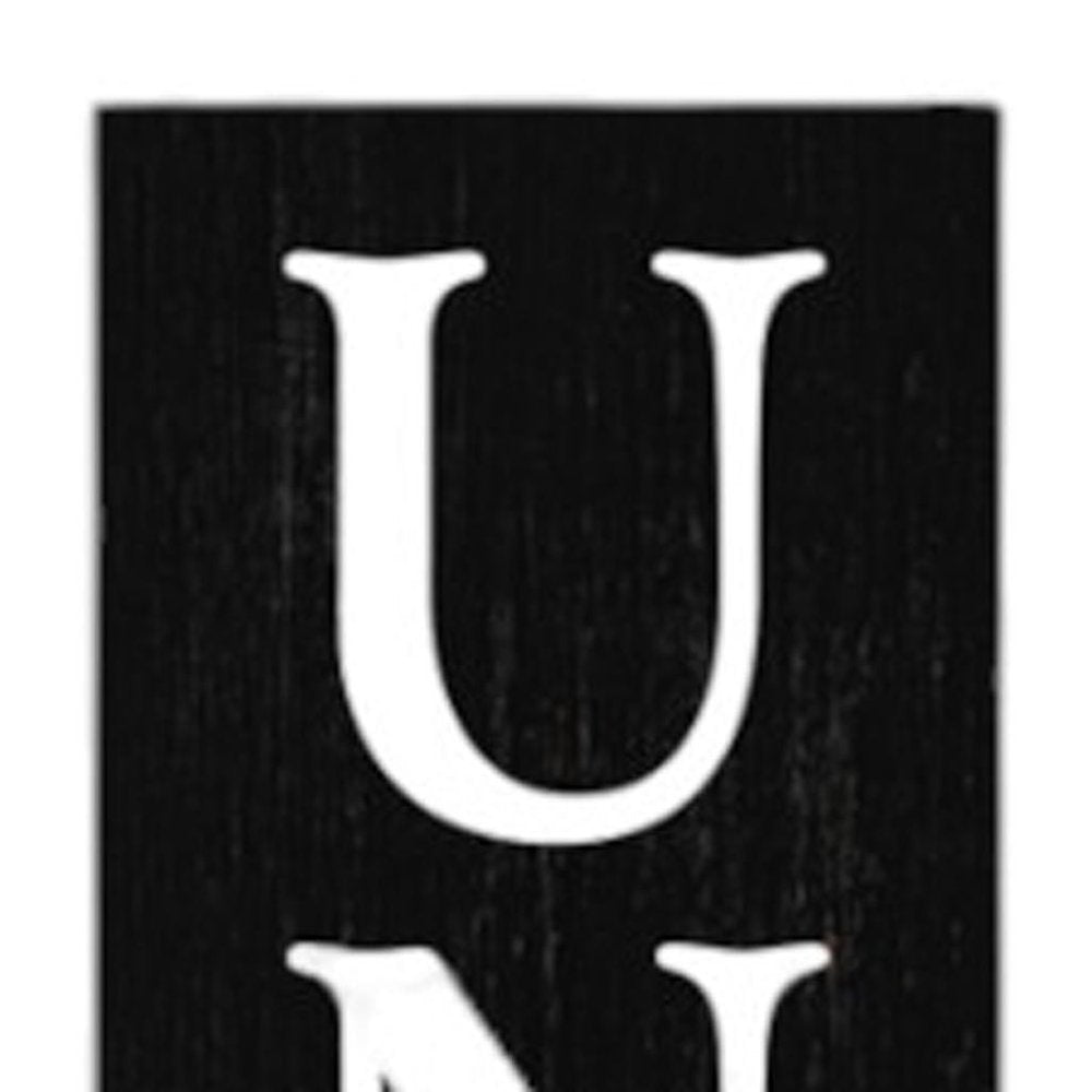 36" Black And White Solid Wood Porch Sign HomeRoots