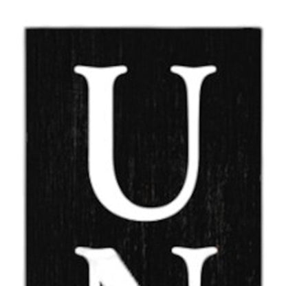 36" Black And White Solid Wood Porch Sign HomeRoots