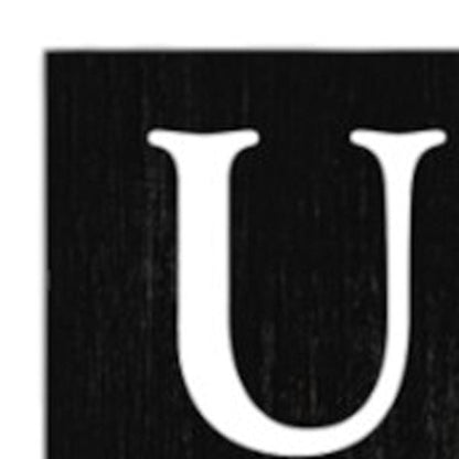 36" Black And White Solid Wood Porch Sign HomeRoots