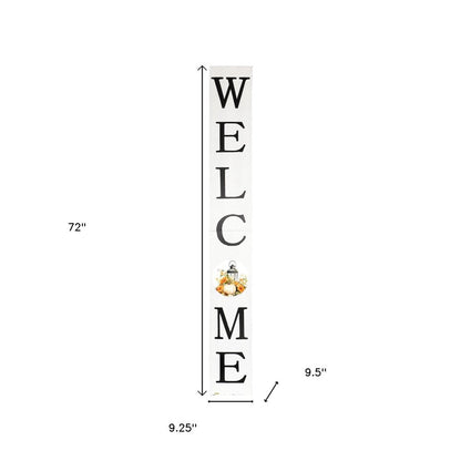 72" White And Black Solid Wood Porch Sign HomeRoots