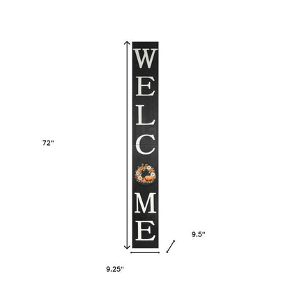 72" Black And White Solid Wood Porch Sign HomeRoots